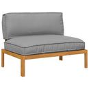 Sofa Sæt med pude Grå 120 x 92 x 69 cm Massivt Akacietræ