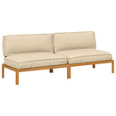 Sofa Sæt med pude Ensfarvet 2 pcs Beige Massivt Akacietræ