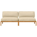 Sofa Sæt med pude Ensfarvet 2 pcs Beige Massivt Akacietræ