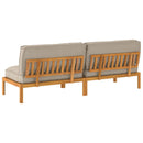Sofa Sæt med pude Gråbrun 240 x 92 x 69 cm Massivt Akacietræ