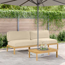 Sofa Sæt med pude Beige 240 x 92 x 69 cm Massivt Akacietræ