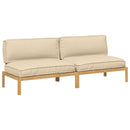 Sofa Sæt med pude Beige 240 x 92 x 69 cm Massivt Akacietræ