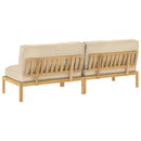 Sofa Sæt med pude Beige 240 x 92 x 69 cm Massivt Akacietræ