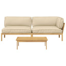 Sofa Sæt med pude Ensfarvet 3 pcs Beige Massivt Akacietræ