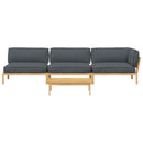 Sofa Sæt 4 stk. Antracit Massivt Akacietræ