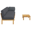 Sofa Sæt 4 stk. Antracit Massivt Akacietræ