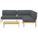 Sofa Sæt 4 stk. Antracit Massivt Akacietræ