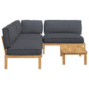 Sofa Sæt 4 stk. Antracit Massivt Akacietræ