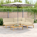 Sofa Sæt med pude Ensfarvet 4 pcs Beige Massivt Akacietræ