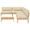 Sofa Sæt med pude Ensfarvet 5 pcs Beige Massivt Akacietræ
