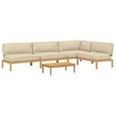 Sofa Sæt med pude Ensfarvet 5 pcs Beige Massivt Akacietræ