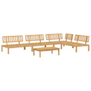 Sofa Sæt med pude Ensfarvet 5 pcs Beige Massivt Akacietræ