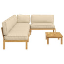 Sofa Sæt med pude Ensfarvet 5 pcs Beige Massivt Akacietræ