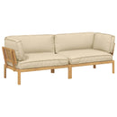 Sofa Sæt med pude Ensfarvet 2 pcs Beige Massivt Akacietræ
