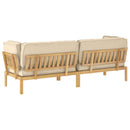 Sofa Sæt med pude Ensfarvet 2 pcs Beige Massivt Akacietræ
