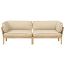 Sofa Sæt med pude Ensfarvet 2 pcs Beige Massivt Akacietræ