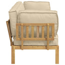 Sofa Sæt med pude Ensfarvet 2 pcs Beige Massivt Akacietræ
