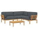 Sofa Sæt 4 stk. Antracit Massivt Akacietræ
