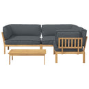 Sofa Sæt 4 stk. Antracit Massivt Akacietræ