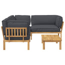 Sofa Sæt 4 stk. Antracit Massivt Akacietræ