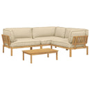 Sofa Sæt med pude Ensfarvet 4 pcs Beige Massivt Akacietræ