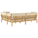Sofa Sæt med pude Ensfarvet 4 pcs Beige Massivt Akacietræ