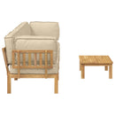 Sofa Sæt med pude Ensfarvet 4 pcs Beige Massivt Akacietræ