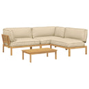 Sofa Sæt med pude Ensfarvet 4 pcs Beige Massivt Akacietræ