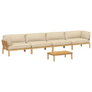 Sofa Sæt med pude Ensfarvet 5 pcs Beige Massivt Akacietræ