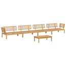 Sofa Sæt med pude Ensfarvet 5 pcs Beige Massivt Akacietræ
