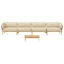Sofa Sæt med pude Ensfarvet 5 pcs Beige Massivt Akacietræ