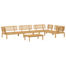 Sofa Sæt med pude 5 pcs Beige og Lys Brun Massivt Akacietræ