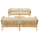 Sofa Sæt med pude Ensfarvet 5 pcs Beige Massivt Akacietræ