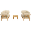 Sofa Sæt med pude Ensfarvet 5 pcs Beige Massivt Akacietræ