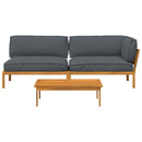 Sofa Sæt med pude Ensfarvet 3 pcs Antracit Massivt Akacietræ