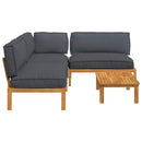 Sofa Sæt med pude Ensfarvet 4 pcs Antracit Massivt Akacietræ