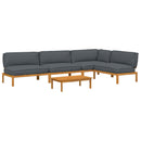 Sofa Sæt med pude Ensfarvet 5 pcs Antracit Massivt Akacietræ