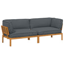 Sofa Sæt med pude Ensfarvet 2 pcs Antracit Massivt Akacietræ