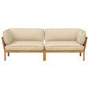 Sofa Sæt med pude Ensfarvet 2 pcs Beige Massivt Akacietræ