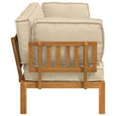 Sofa Sæt med pude Ensfarvet 2 pcs Beige Massivt Akacietræ