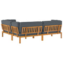 Sofa Sæt med pude Ensfarvet 4 pcs Antracit Massivt Akacietræ