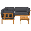 Sofa Sæt med pude Ensfarvet 4 pcs Antracit Massivt Akacietræ