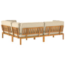 Sofa Sæt med pude Ensfarvet 4 pcs Beige Massivt Akacietræ