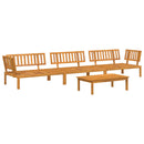 Sofa Sæt med pude Ensfarvet 4 pcs Beige Massivt Akacietræ
