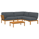 Sofa Sæt med pude Ensfarvet 4 pcs Antracit Massivt Akacietræ