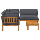 Sofa Sæt med pude Ensfarvet 4 pcs Antracit Massivt Akacietræ