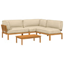 Sofa Sæt med pude Ensfarvet 4 pcs Beige Massivt Akacietræ