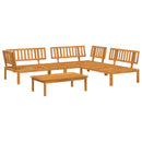 Sofa Sæt med pude Ensfarvet 4 pcs Beige Massivt Akacietræ