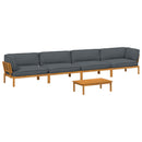 Sofa Sæt med pude Ensfarvet 5 pcs Antracit Massivt Akacietræ