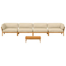 Sofa Sæt med pude Ensfarvet 5 pcs Beige Massivt Akacietræ
